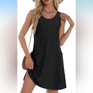 Eyelet tank sundress/coverup